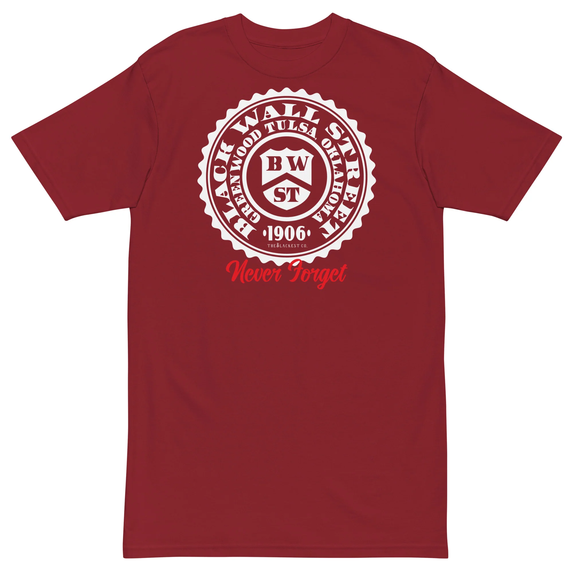 Black Wall Street Seal Mens Premium Heavyweight T-Shirt - Image 4